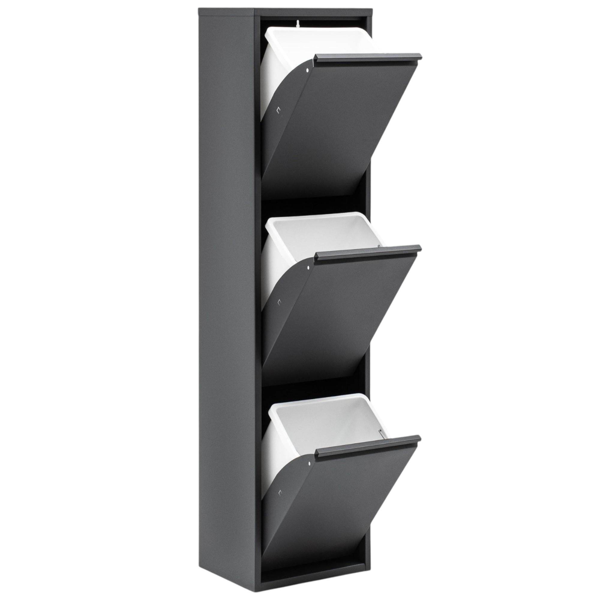 FlexBox 3 Kapaklı Çok Amaçlı Mutfak Dolabı | 3 Bölmeli Çöp Kovası