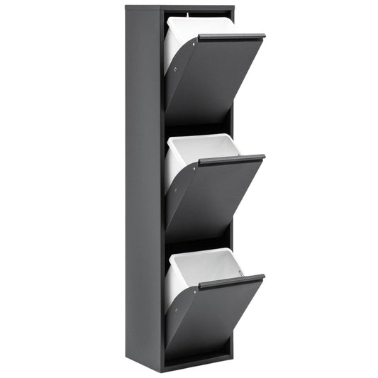 FlexBox 3 Kapaklı Çok Amaçlı Mutfak Dolabı | 3 Bölmeli Çöp Kovası