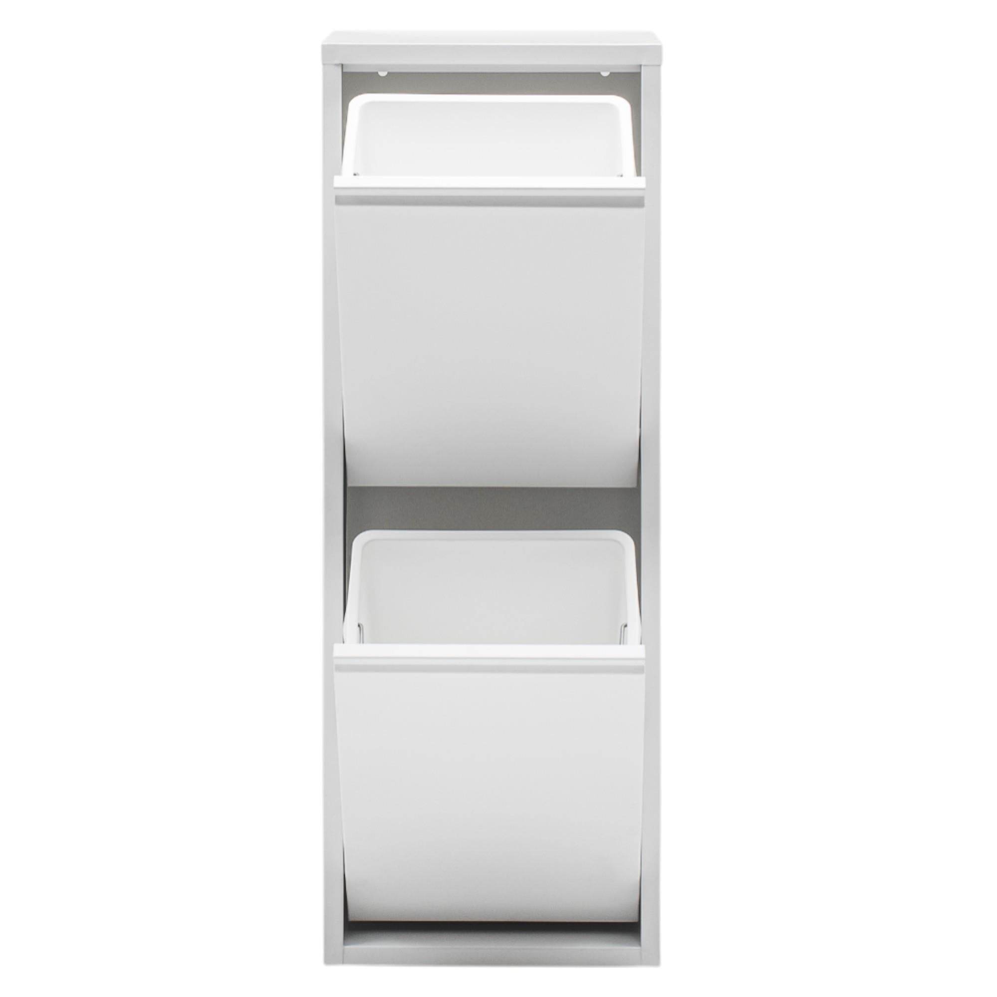 FlexBox 2 Kapaklı Çok Amaçlı Banyo Dolabı | 2 Bölmeli Kirli Sepeti