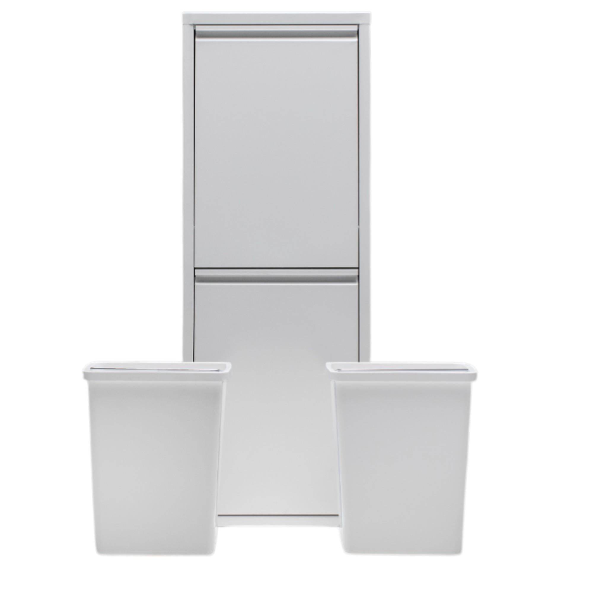 FlexBox 2 Kapaklı Çok Amaçlı Banyo Dolabı | 2 Bölmeli Kirli Sepeti