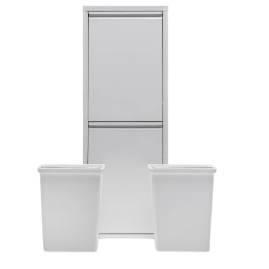 FlexBox 2 Kapaklı Çok Amaçlı Banyo Dolabı | 2 Bölmeli Kirli Sepeti