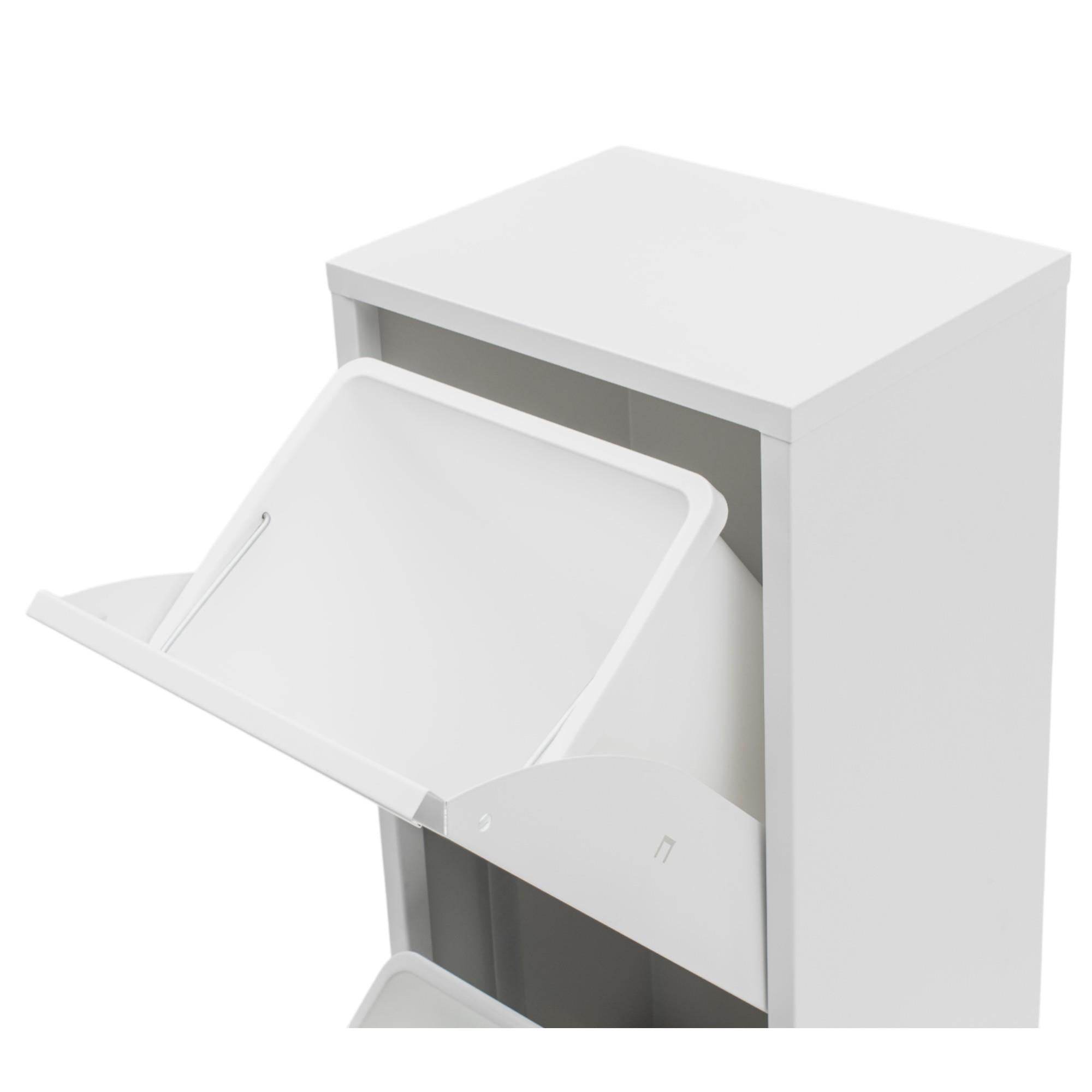 FlexBox 2 Kapaklı Çok Amaçlı Banyo Dolabı | 2 Bölmeli Kirli Sepeti