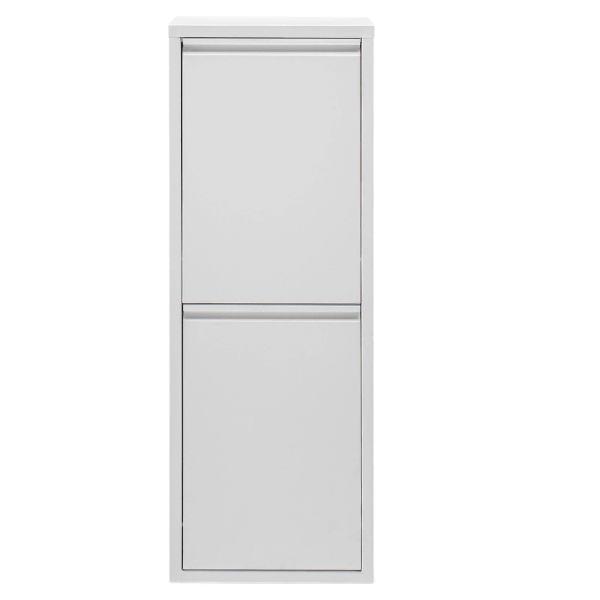 FlexBox 2 Kapaklı Çok Amaçlı Banyo Dolabı | 2 Bölmeli Kirli Sepeti