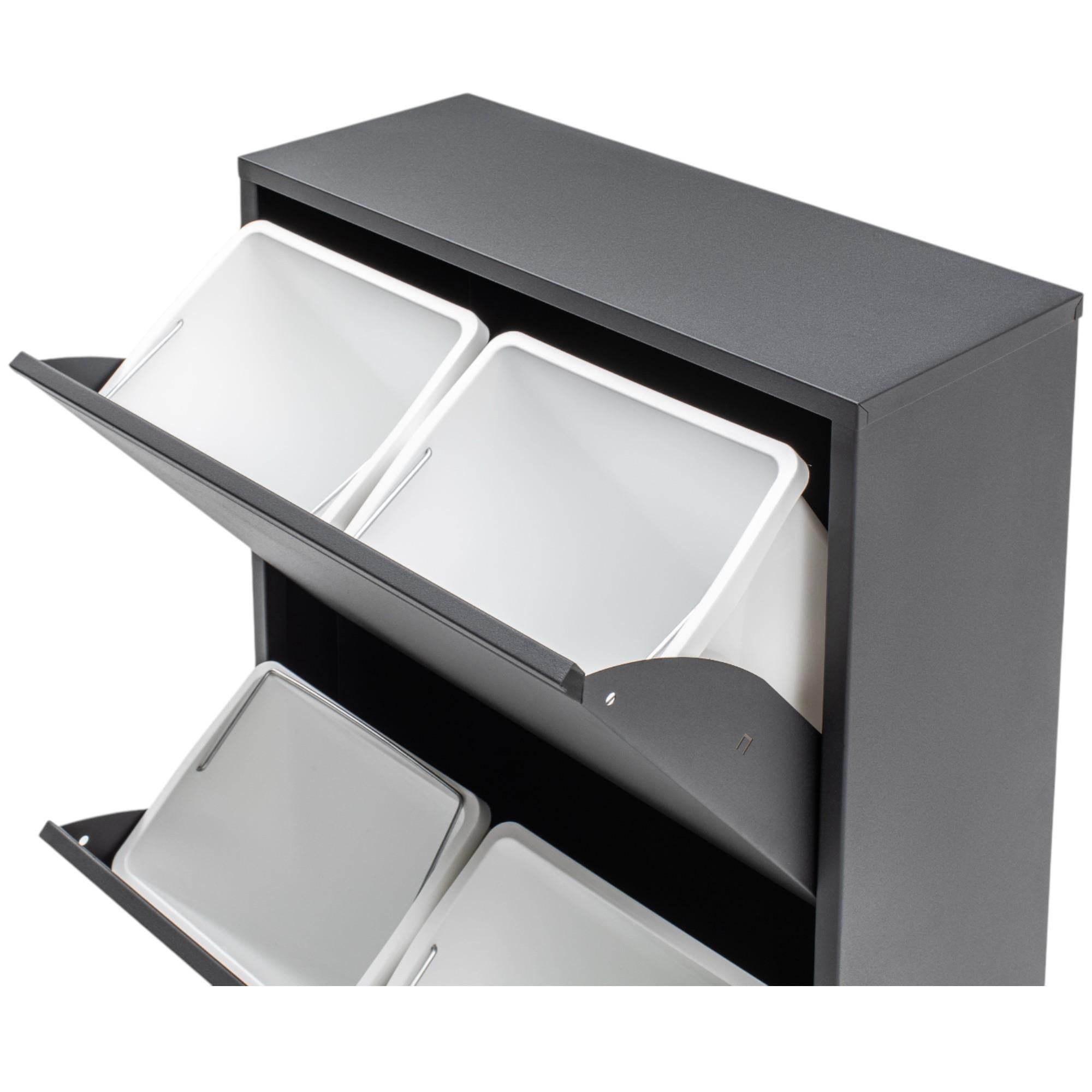 FlexBox 4 Bölmeli Çok Amaçlı Banyo Dolabı | 2 Kapaklı Kirli Sepeti