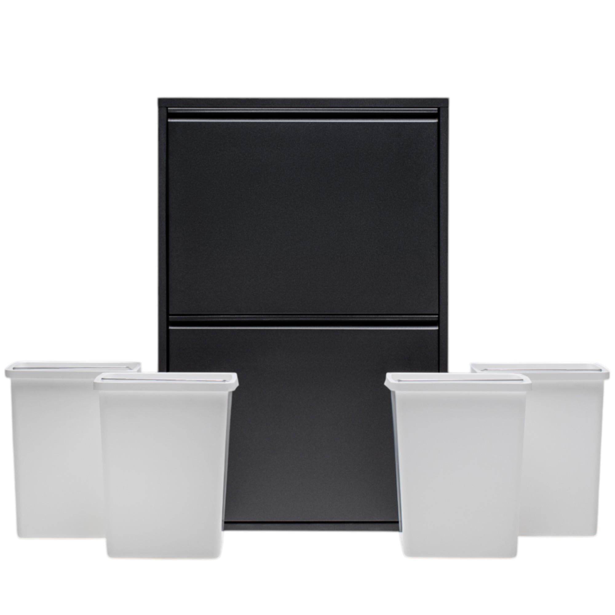 FlexBox 4 Bölmeli Çok Amaçlı Banyo Dolabı | 2 Kapaklı Kirli Sepeti