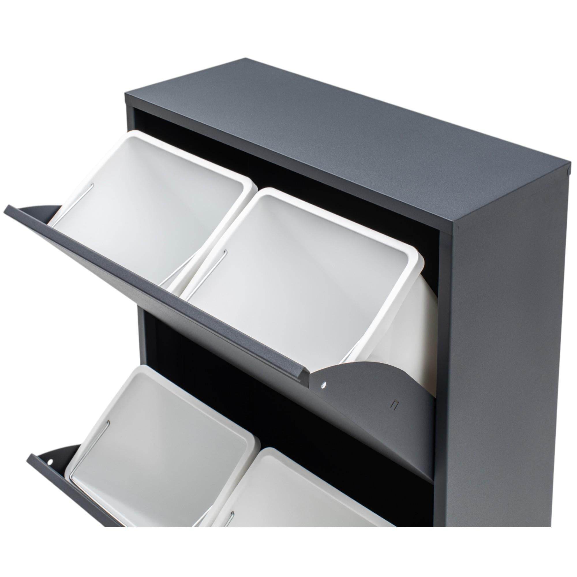 FlexBox 4 Bölmeli Çok Amaçlı Mutfak Dolabı | 2 Kapaklı Çöp Kovası