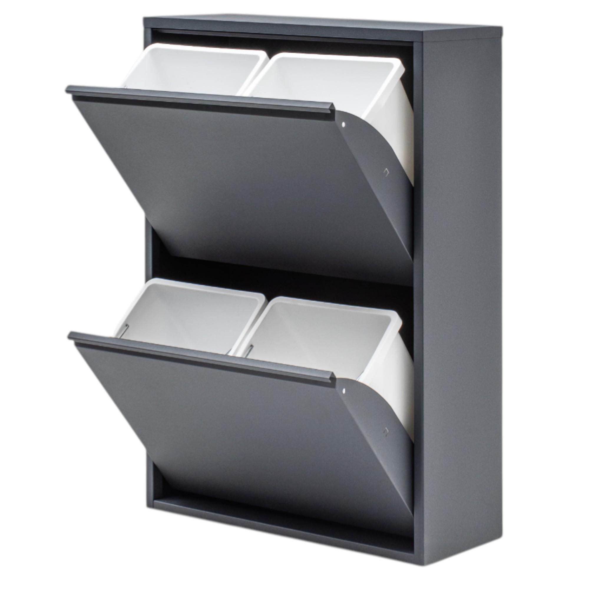 FlexBox 4 Bölmeli Çok Amaçlı Mutfak Dolabı | 2 Kapaklı Çöp Kovası