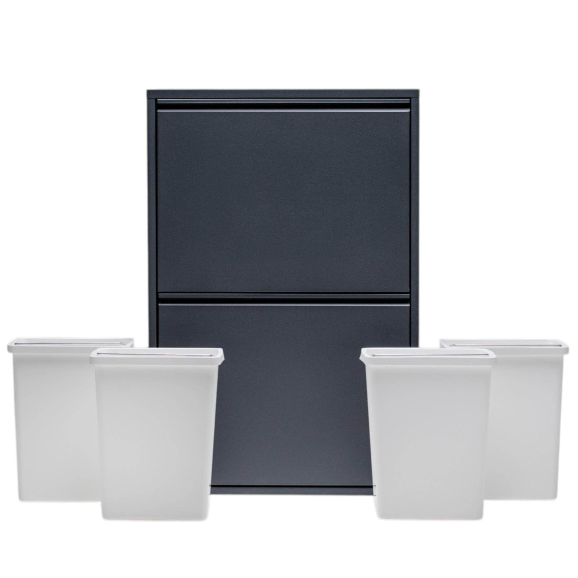 FlexBox 4 Bölmeli Çok Amaçlı Mutfak Dolabı | 2 Kapaklı Çöp Kovası