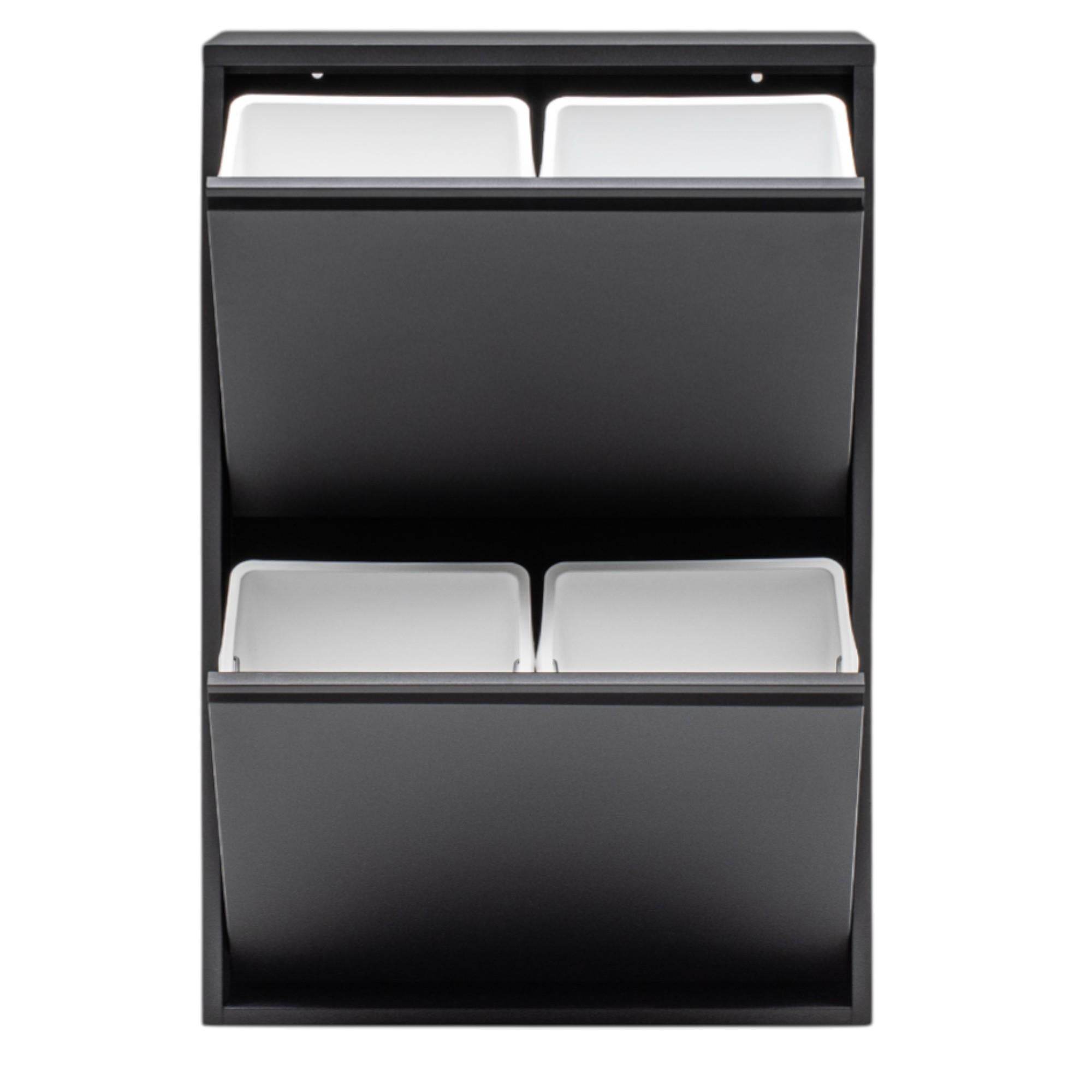 FlexBox 4 Bölmeli Çok Amaçlı Banyo Dolabı | 2 Kapaklı Kirli Sepeti