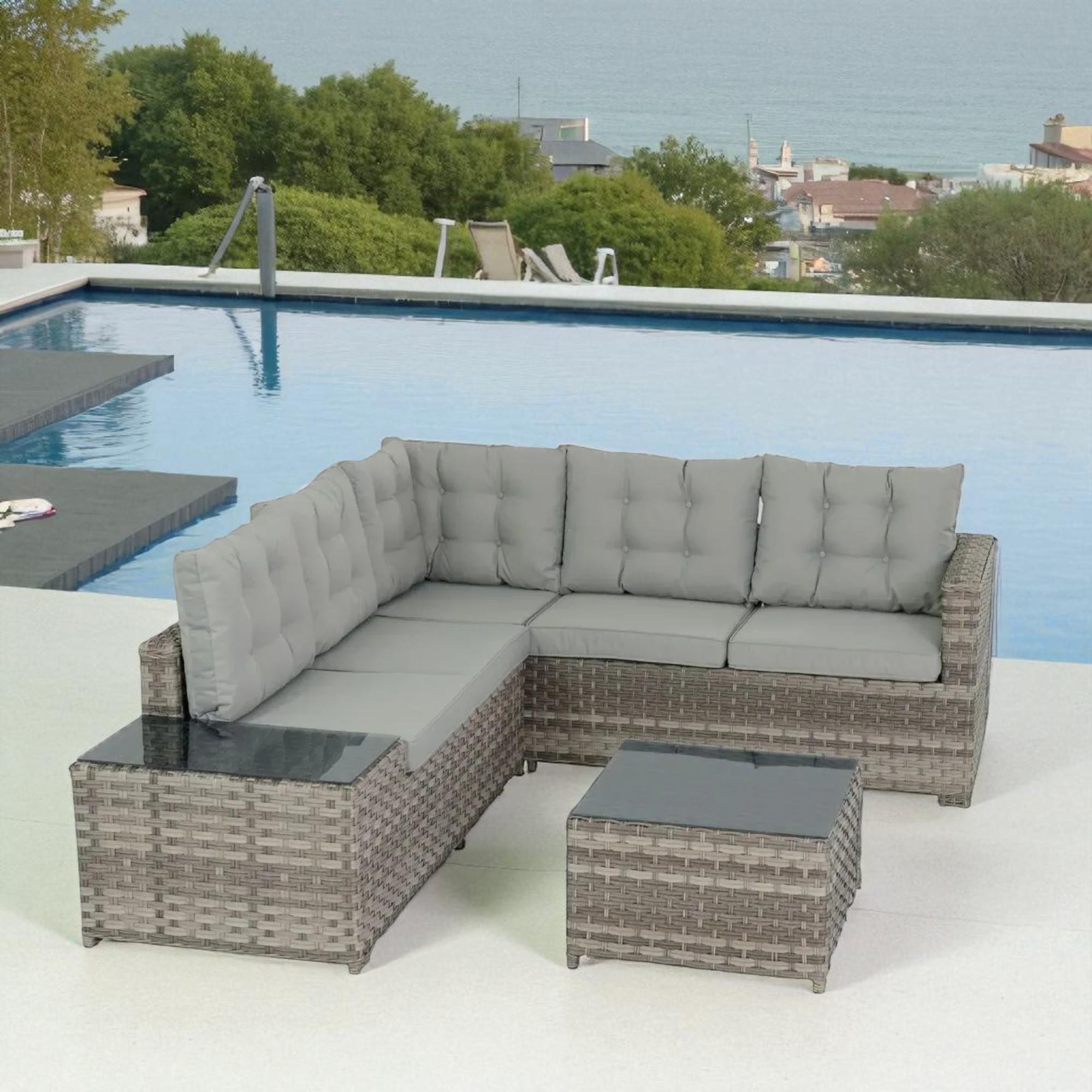 Flexy Zen Bahçe Köşe Mobilya Takımı | Rattan Bahçe Mobilyası | 708