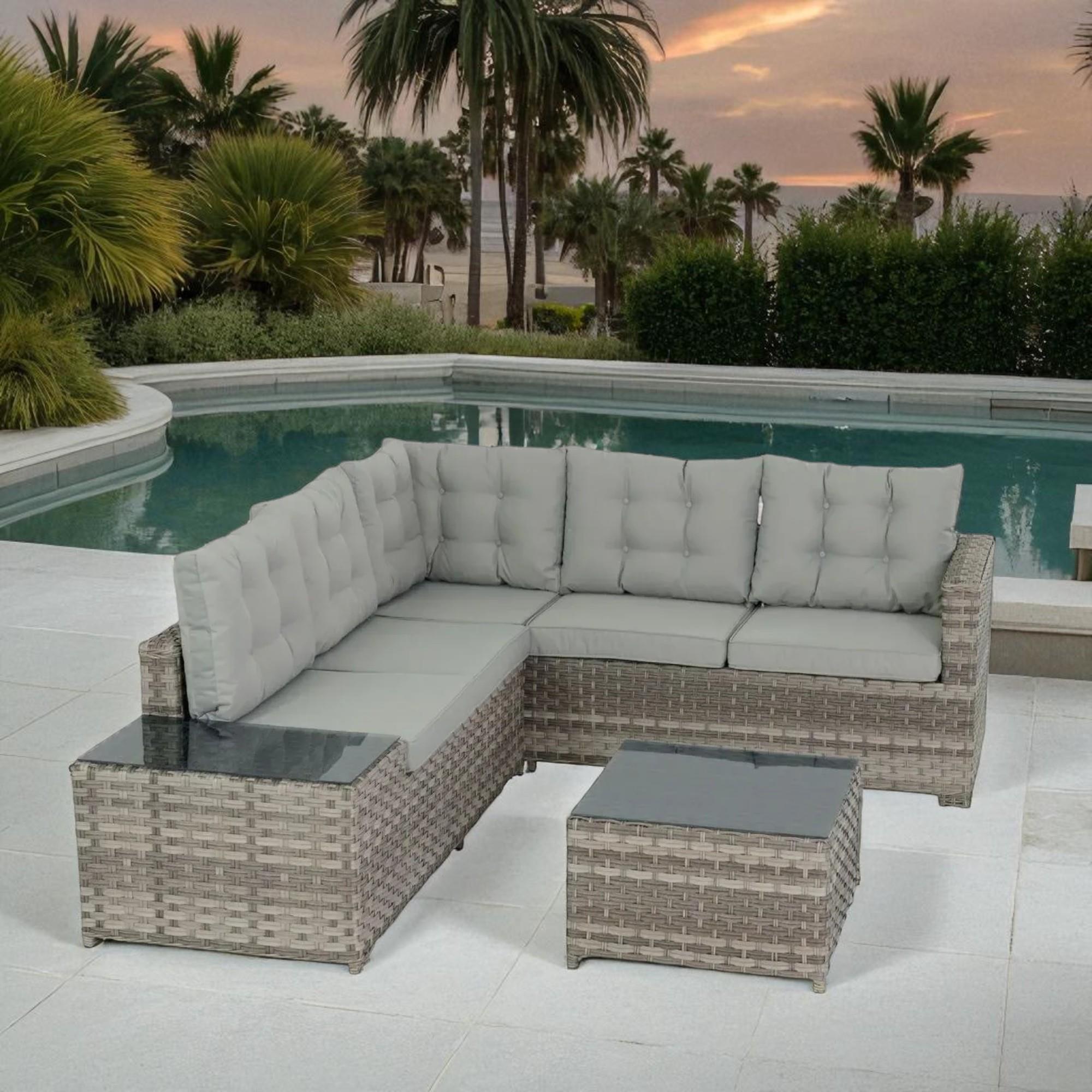 Flexy Zen Bahçe Köşe Mobilya Takımı | Rattan Bahçe Mobilyası | 708