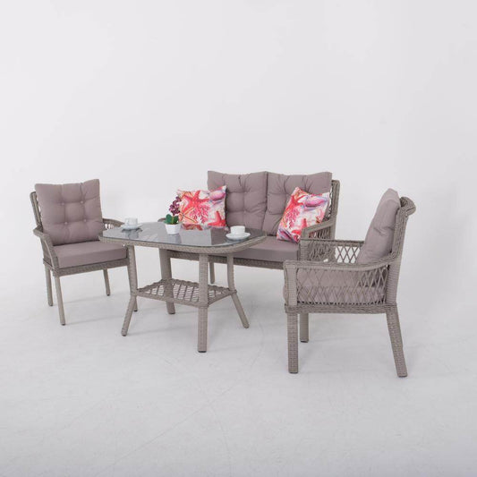 Fusion İkili Rattan Bahçe Oturma Grubu | Gri | Rehome