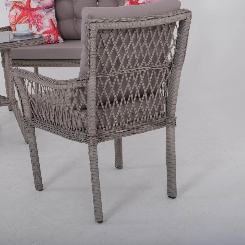 Fusion İkili Rattan Bahçe Oturma Grubu | Gri | Rehome