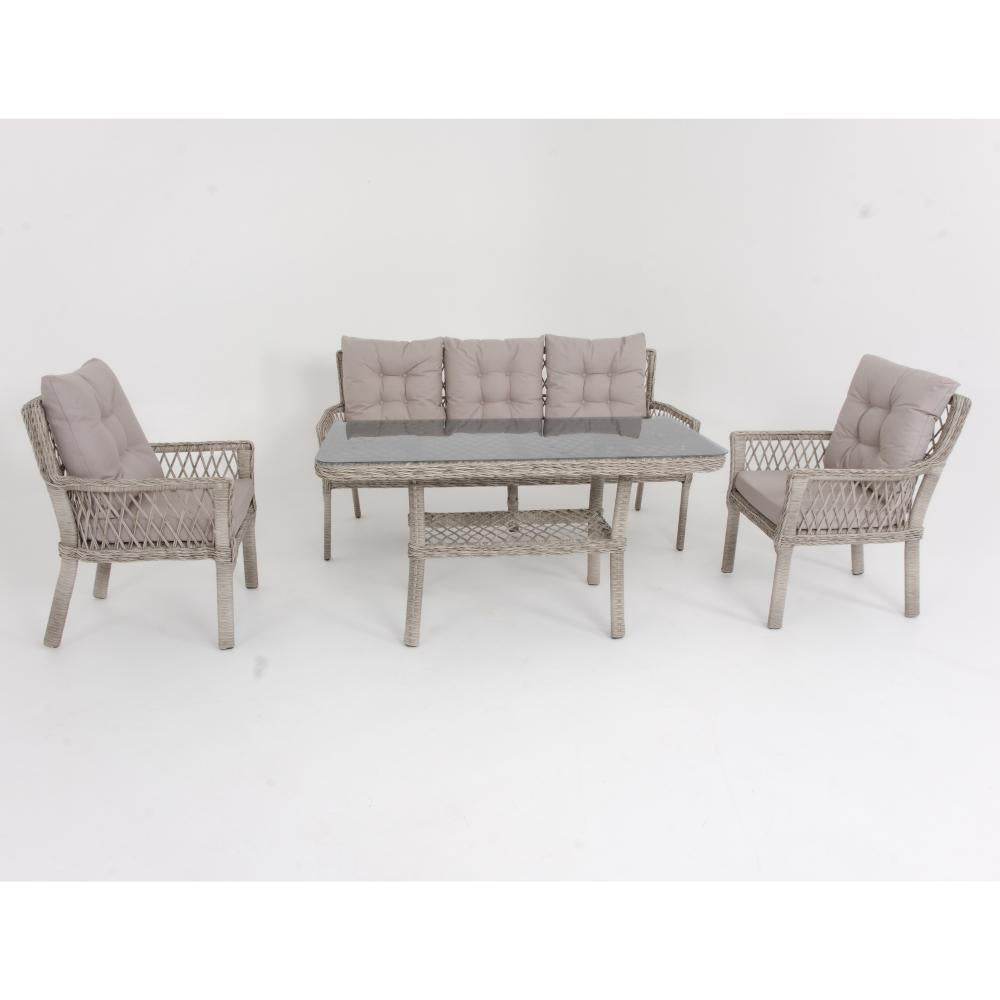 Fusion Üçlü Rattan Bahçe Oturma Grubu | Rehome