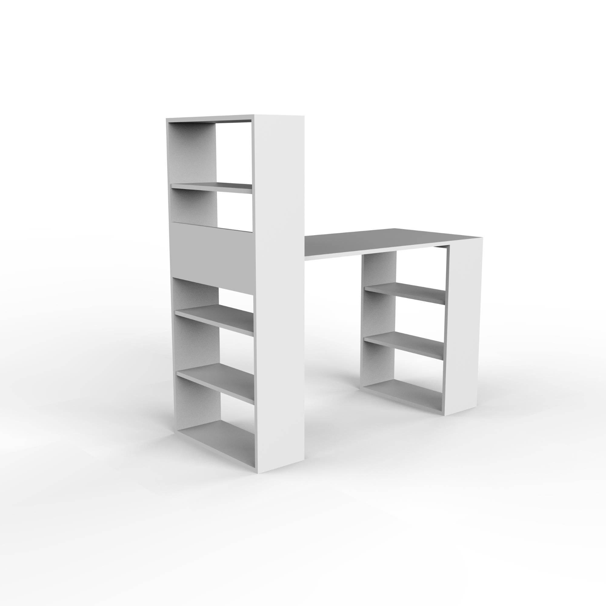 Fusion XL Kitaplıklı Çalışma Masası | Balfa Masalı Kitaplık | 120x55x122