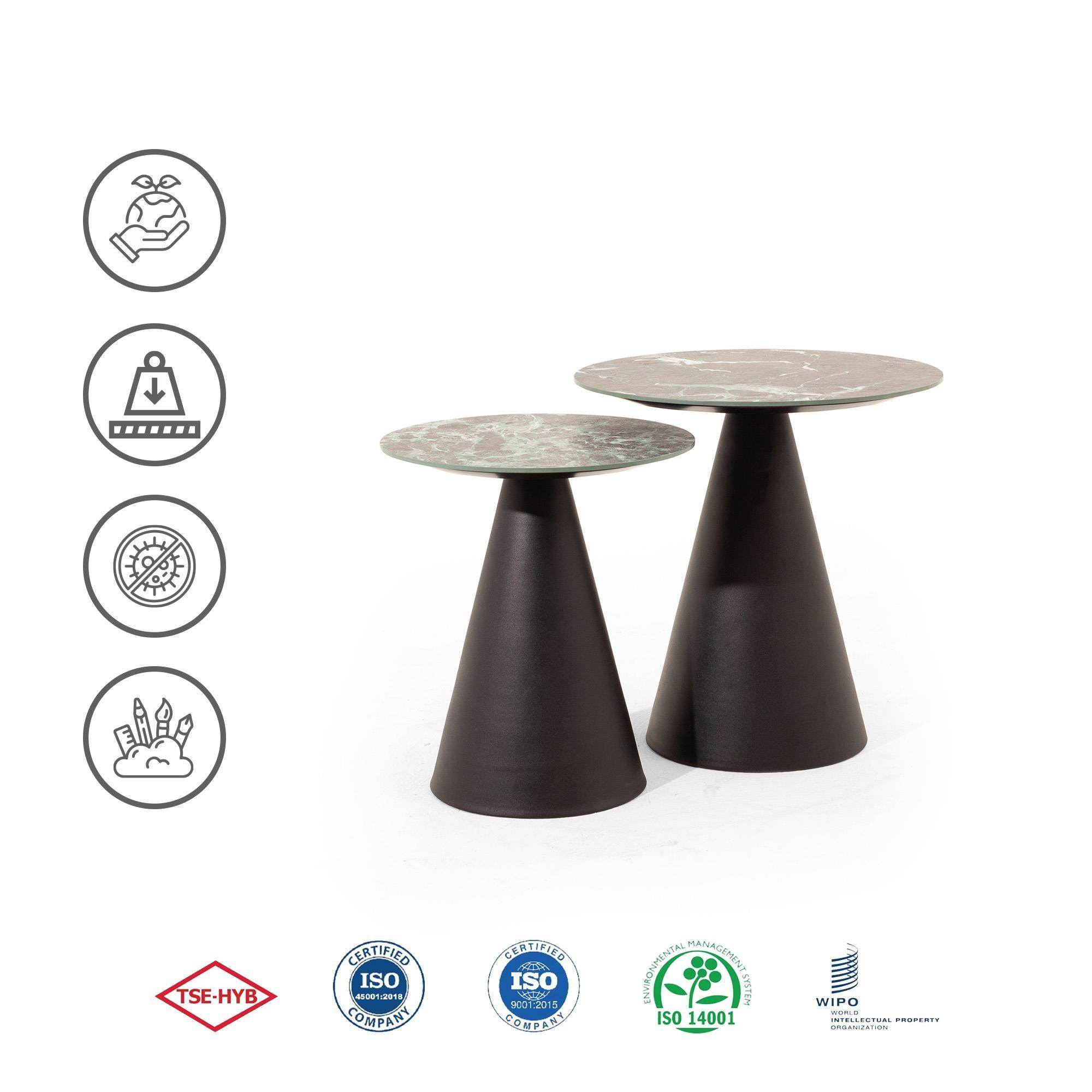 Galya Set Sehpa | Porselen | Mantar Sehpa | Rehome