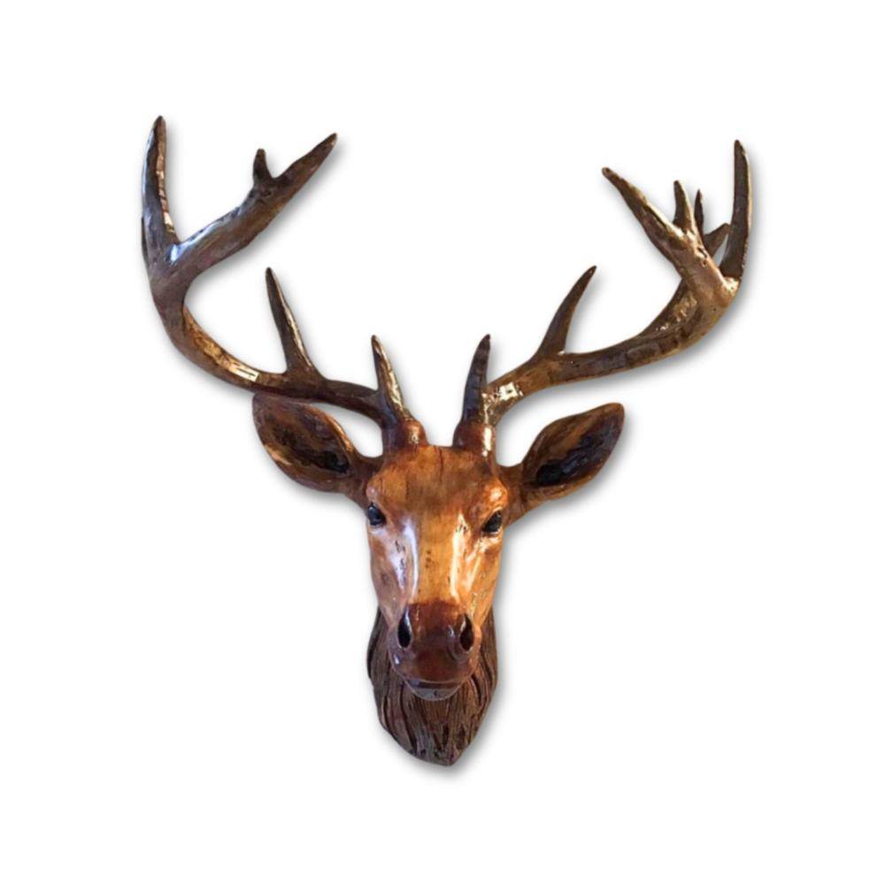 Geyik Büstü El Yapımı Dekoratif Duvar Aksesuarı