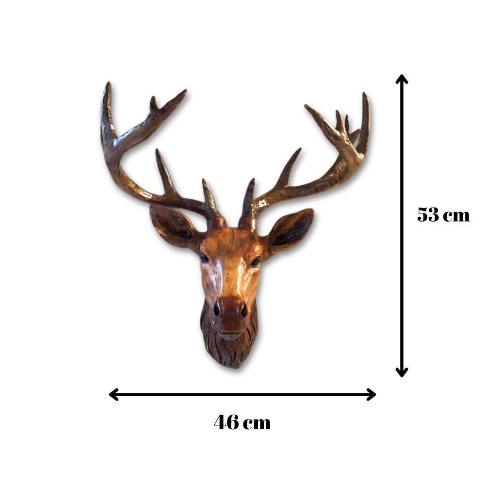 Geyik Büstü El Yapımı Dekoratif Duvar Aksesuarı