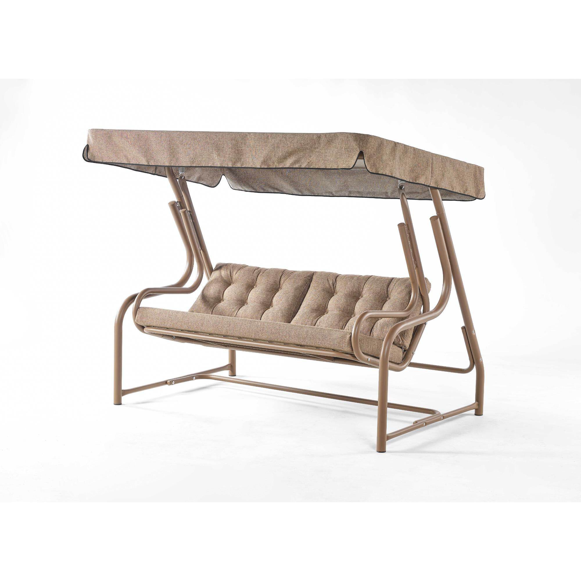 Gondol Salıncak | Üç Kişilik Metal Bahçe Salıncağı | Cappucino | Rehome