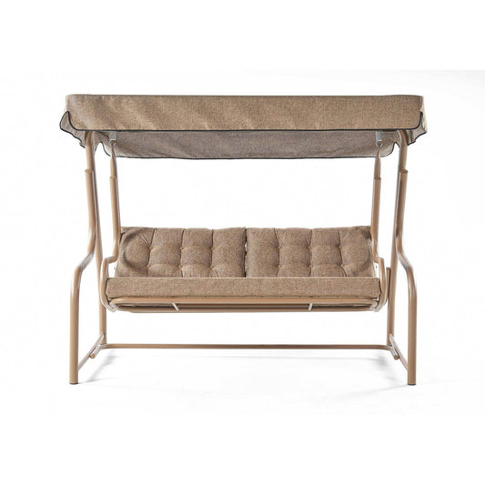 Gondol Salıncak | Üç Kişilik Metal Bahçe Salıncağı | Cappucino | Rehome