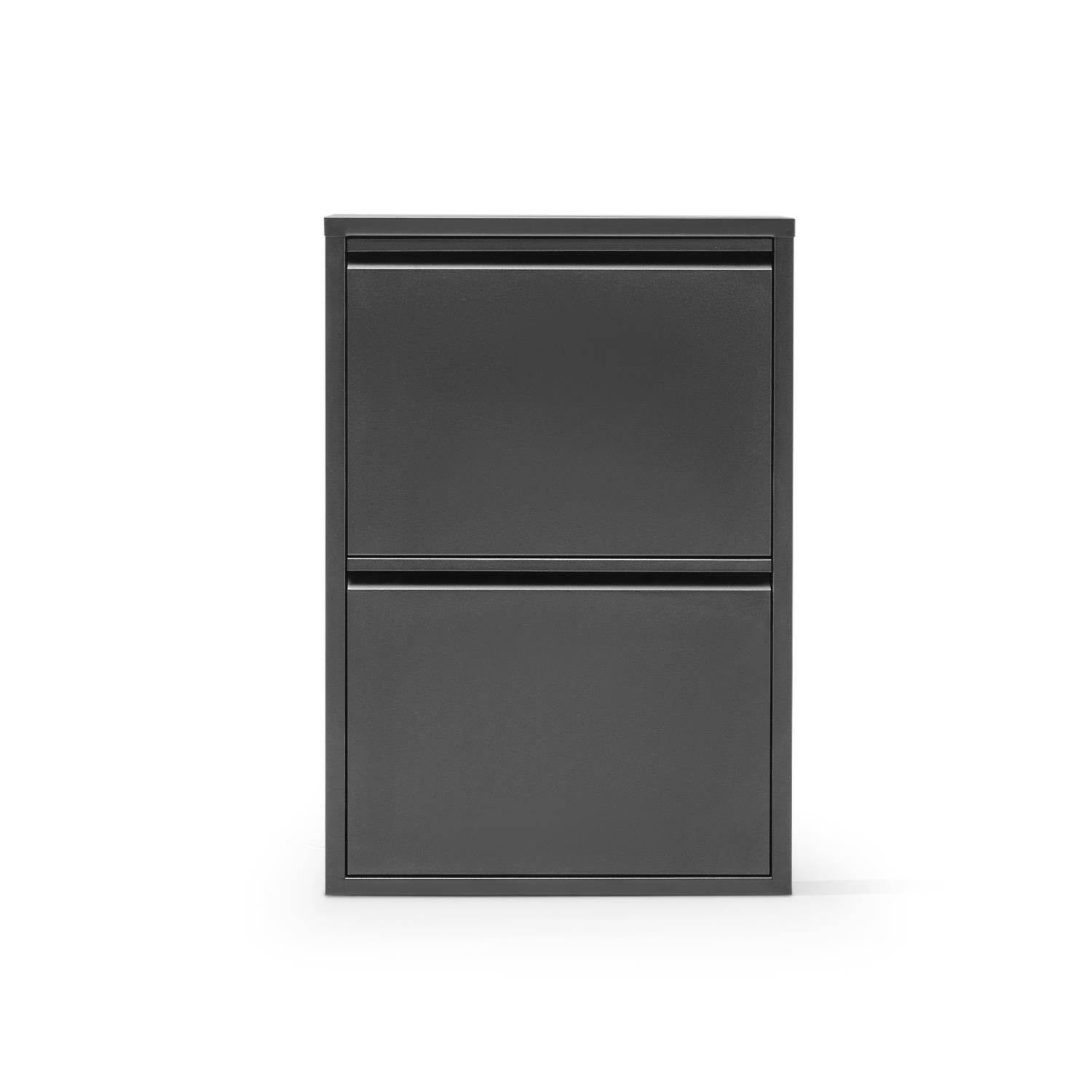 2 Raflı Metal Ayakkabılık | Siyah | Ayakkabı Rafı | Rehome