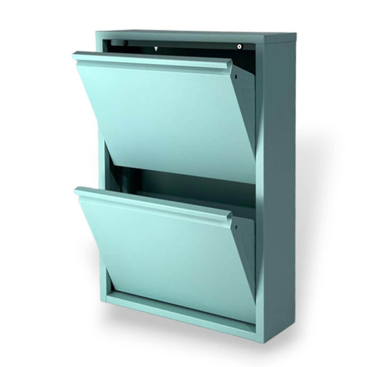 2 Raflı Metal Ayakkabılık | Turkuaz | Kapı Önü Ayakkabılık | Rehome