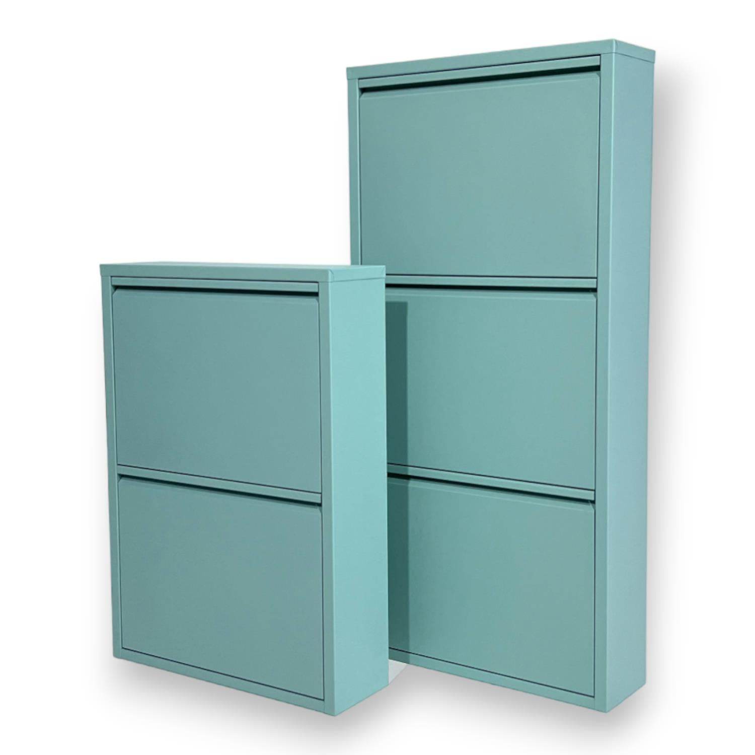 2 Raflı Metal Ayakkabılık | Turkuaz | Kapı Önü Ayakkabılık | Rehome