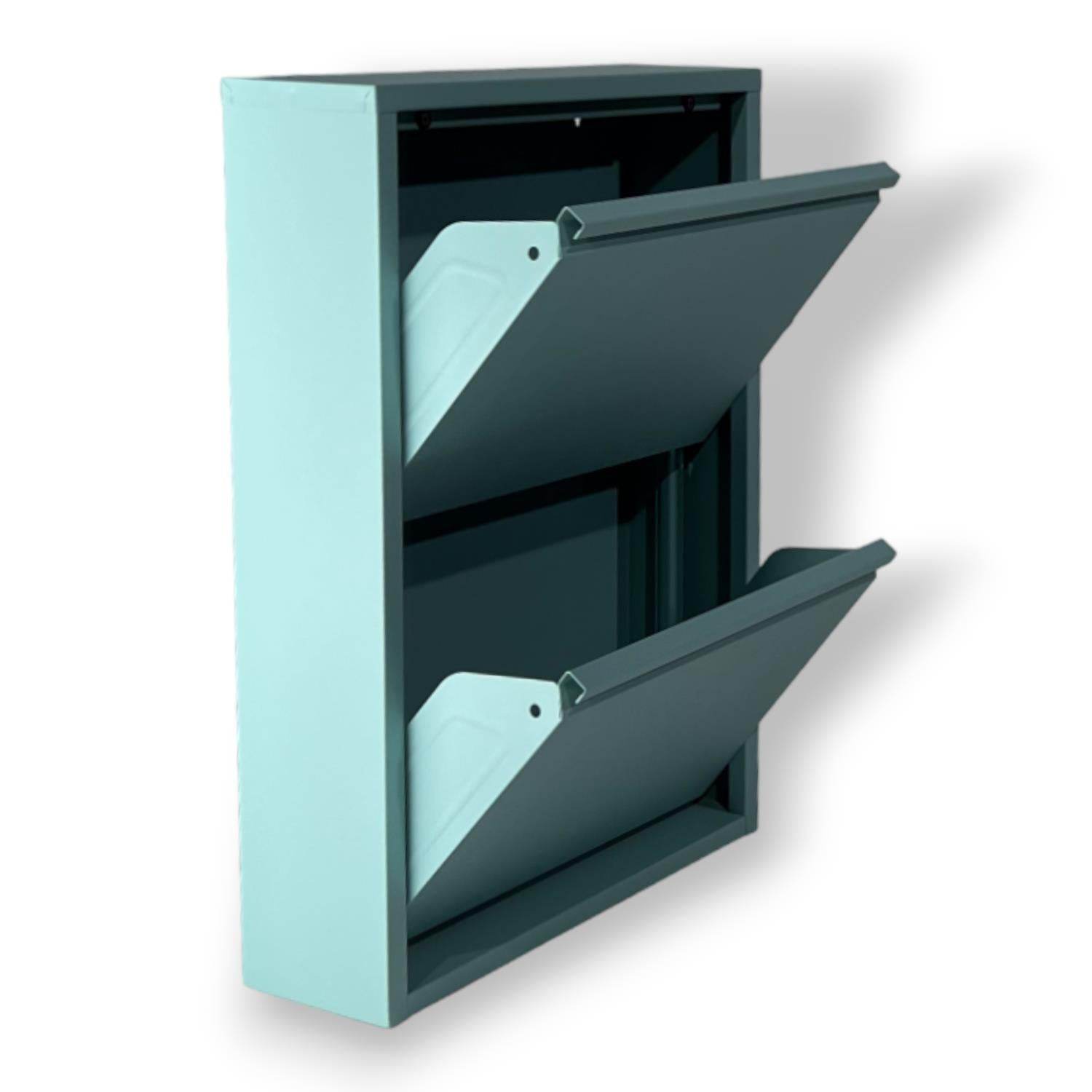 2 Raflı Metal Ayakkabılık | Turkuaz | Kapı Önü Ayakkabılık | Rehome