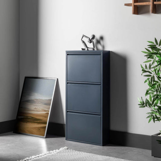 3 Raflı Metal Ayakkabılık | Antrasit | Ayakkabı Rafı | Rehome