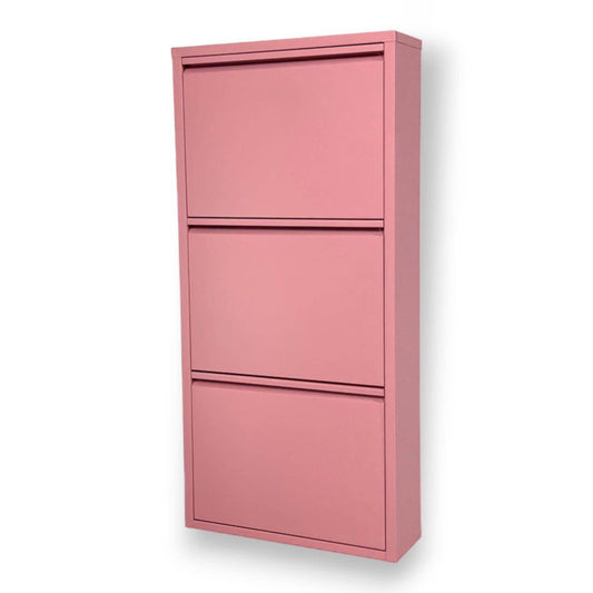 3 Raflı Metal Ayakkabılık | Pembe | Kapı Önü Ayakkabılık | Rehome