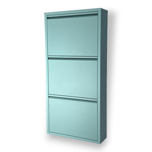 3 Raflı Metal Ayakkabılık | Turkuaz | Metal Ayakkabı Dolabı | Rehome