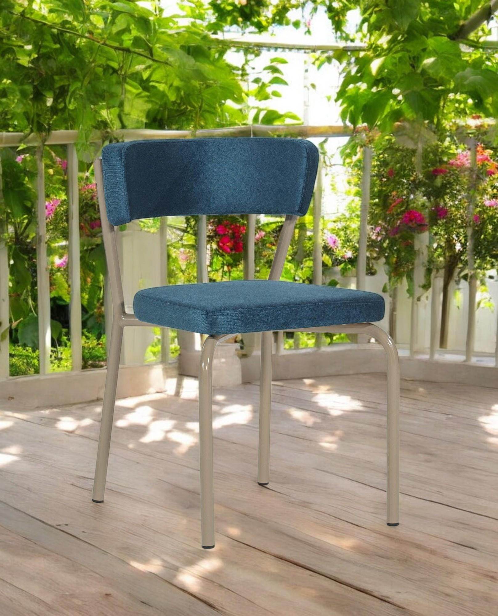 Granno Turkuaz 2’li Mutfak Sandalyesi | Metal Ayaklı Sandalye Seti