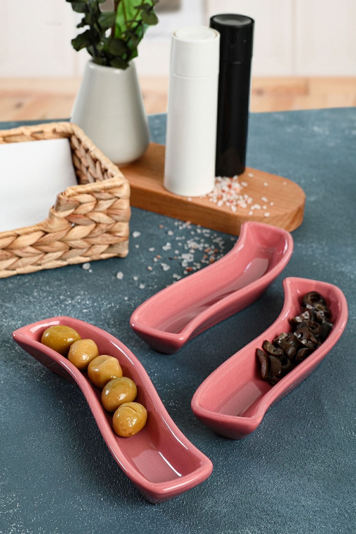 Gül Kurusu İvory Zeytinlik 3 Adet 18 Cm