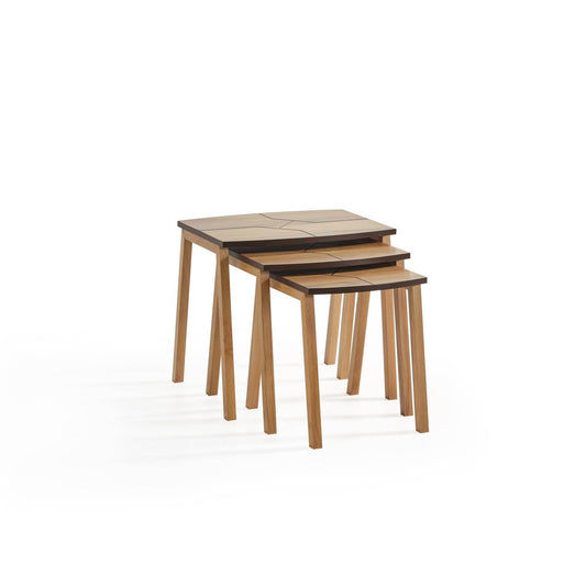 Hardwood Üçlü Zigon Sehpa | Ceviz | Kayın Sehpa