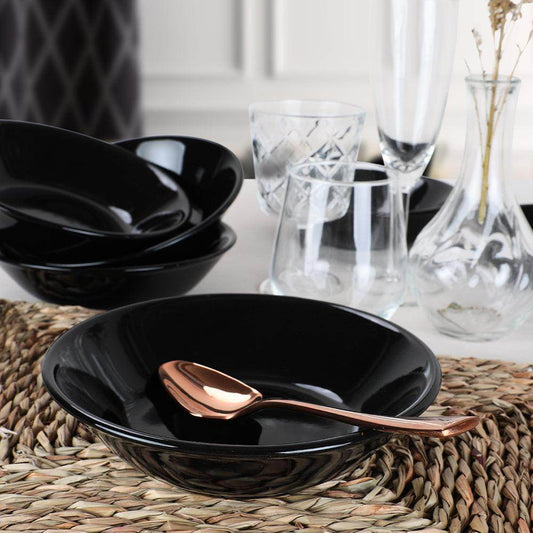 Hitit Siyah Yemek Tabağı 18 Cm 6 Adet