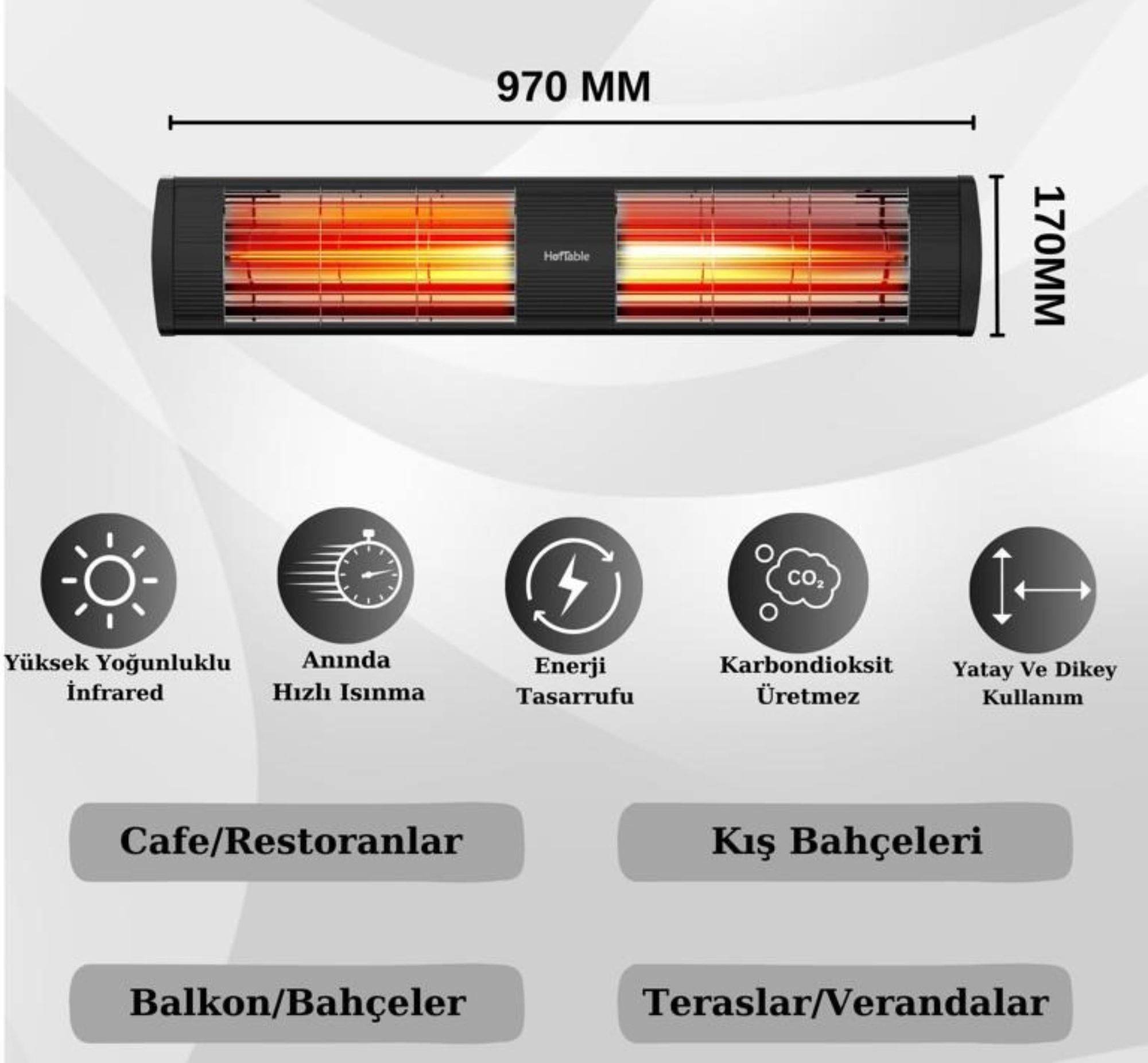 HotTable Supreme 3000 Elektrikli Dış Mekan Isıtıcı | Rehome