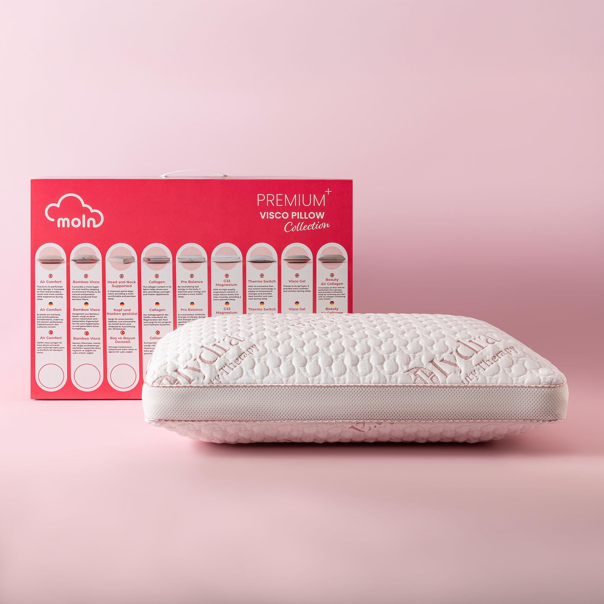 Moln Hydra Visco Yastık | Hyaluronik Destekli Cilt Dostu Yastık