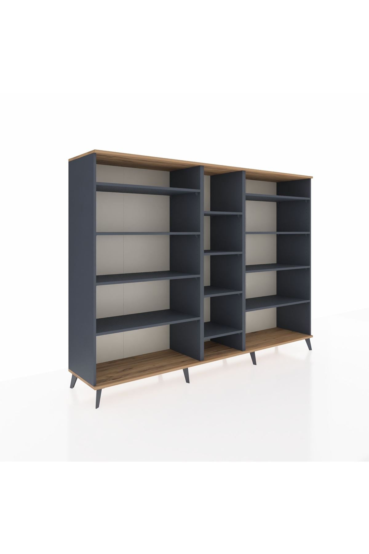 Hyperion Dolap 11 Raflı  220x44x163 Antrasit-Çam/Antrasit