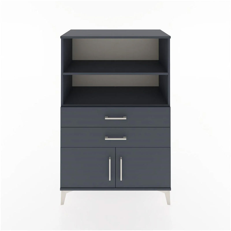 Hyperion Dolap 2 Raflı 2 Çekmeceli 2 Kapaklı 88x44x134 Antrasit-Antrasit