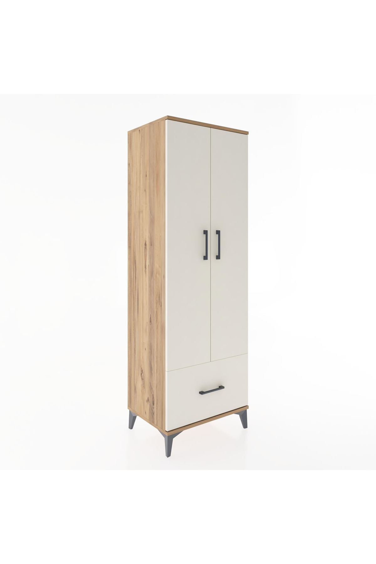 Hyperion Dolap 4 Raflı Tek Çekmeceli 2 Kapaklı 60x44x182 Çam-Aytaşı