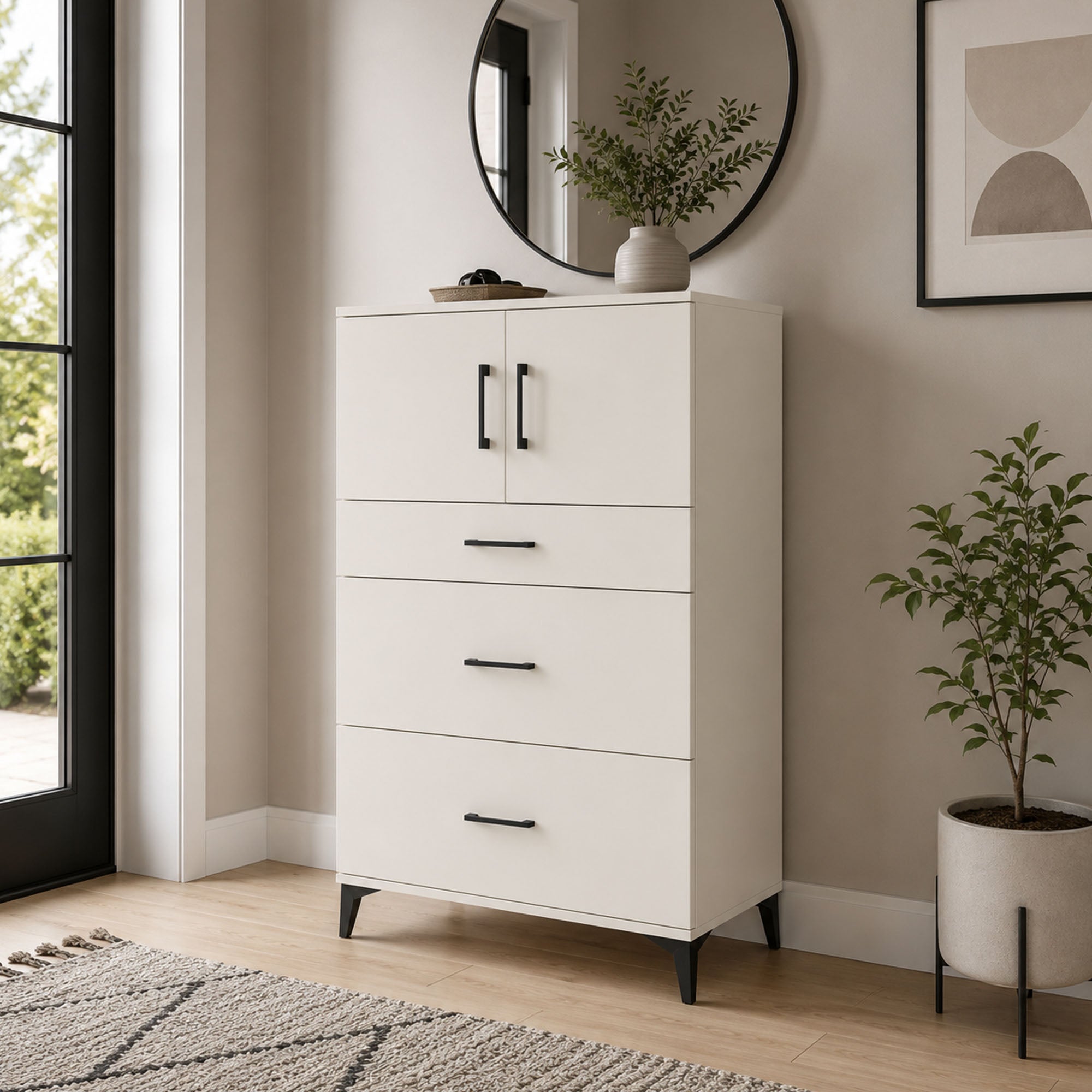 Hyperion Dolap Tek Raflı 3 Çekmeceli 2 Kapaklı 88x44x134 Aytaşı-Aytaşı