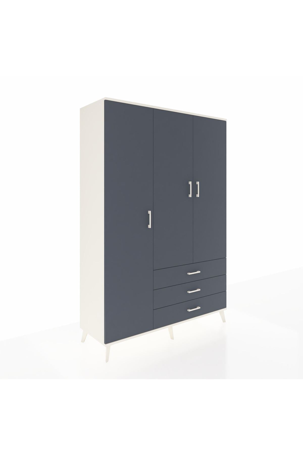 Hyperion Gardrop 6 Raflı 3 Çekmeceli Tek Askılı 132x44x195 Aytaşı-Antrasit