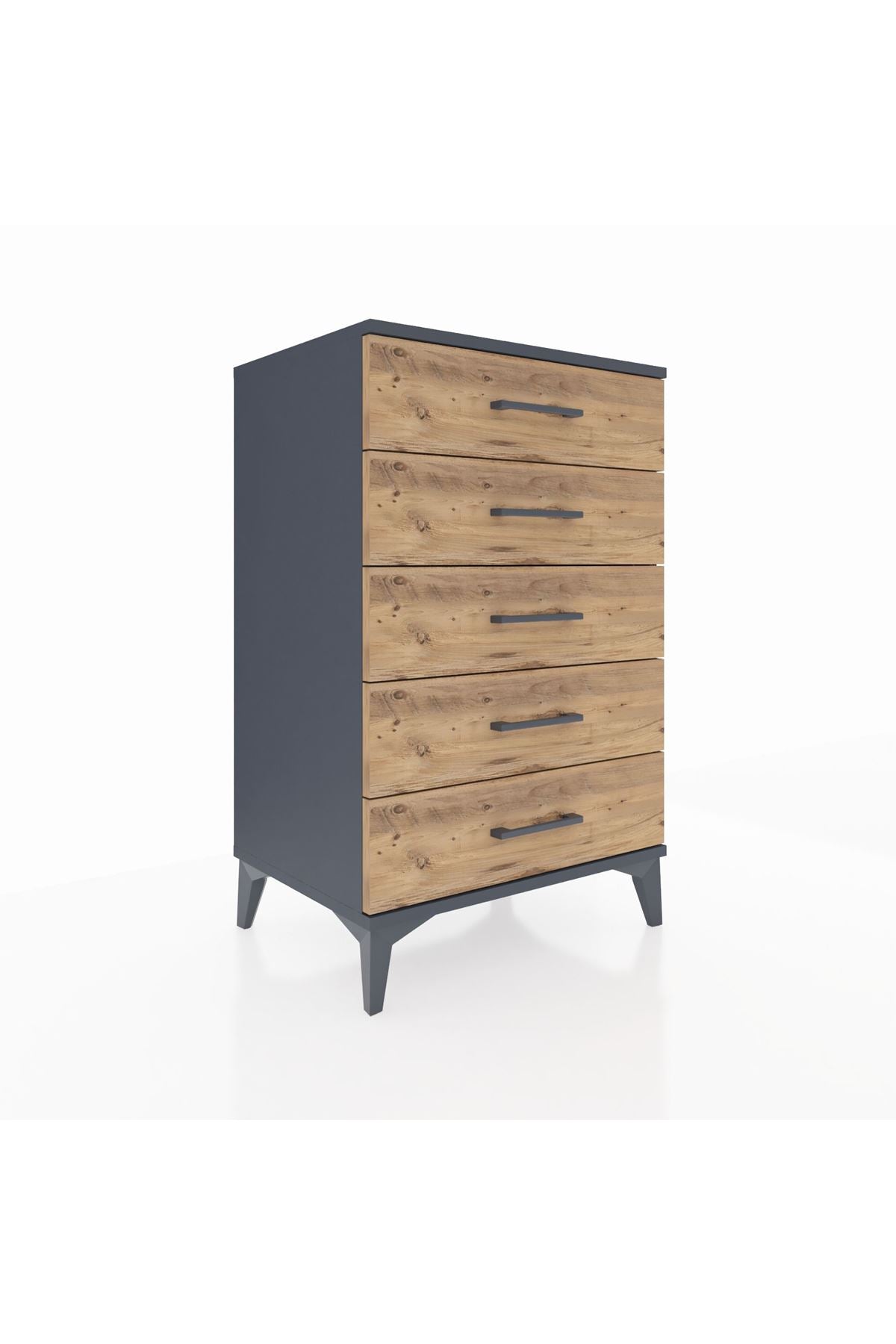 Hyperion Komodin 5 Çekmeceli 60x44x96 Antrasit-Çam