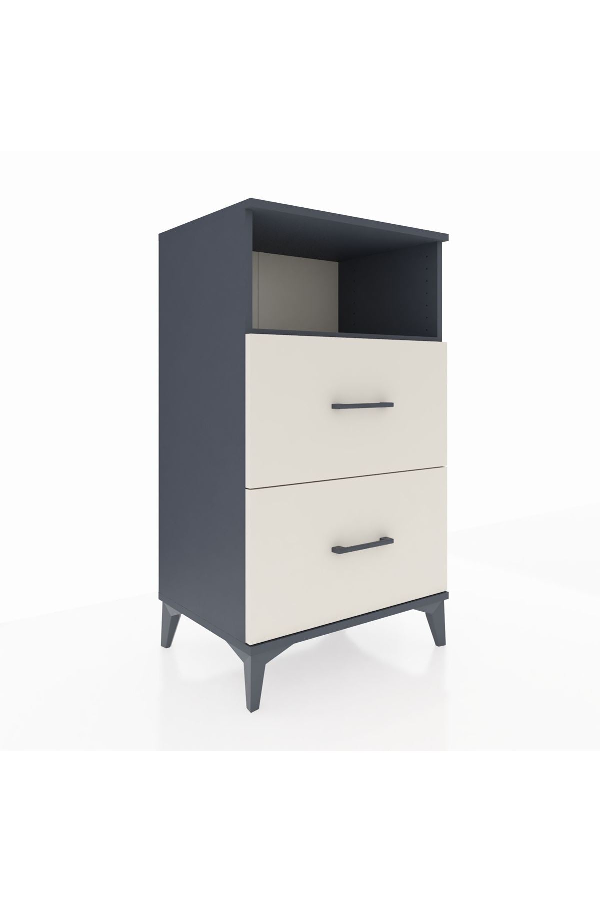 Hyperion Komodin Tek Raflı 2 Çekmeceli 60x44x106 Antrasit-Aytaşı