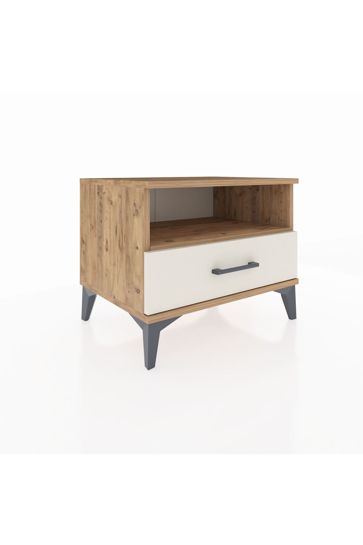 Hyperion Komodin Tek Raflı Tek Çekmeceli 60x44x48 Çam-Aytaşı