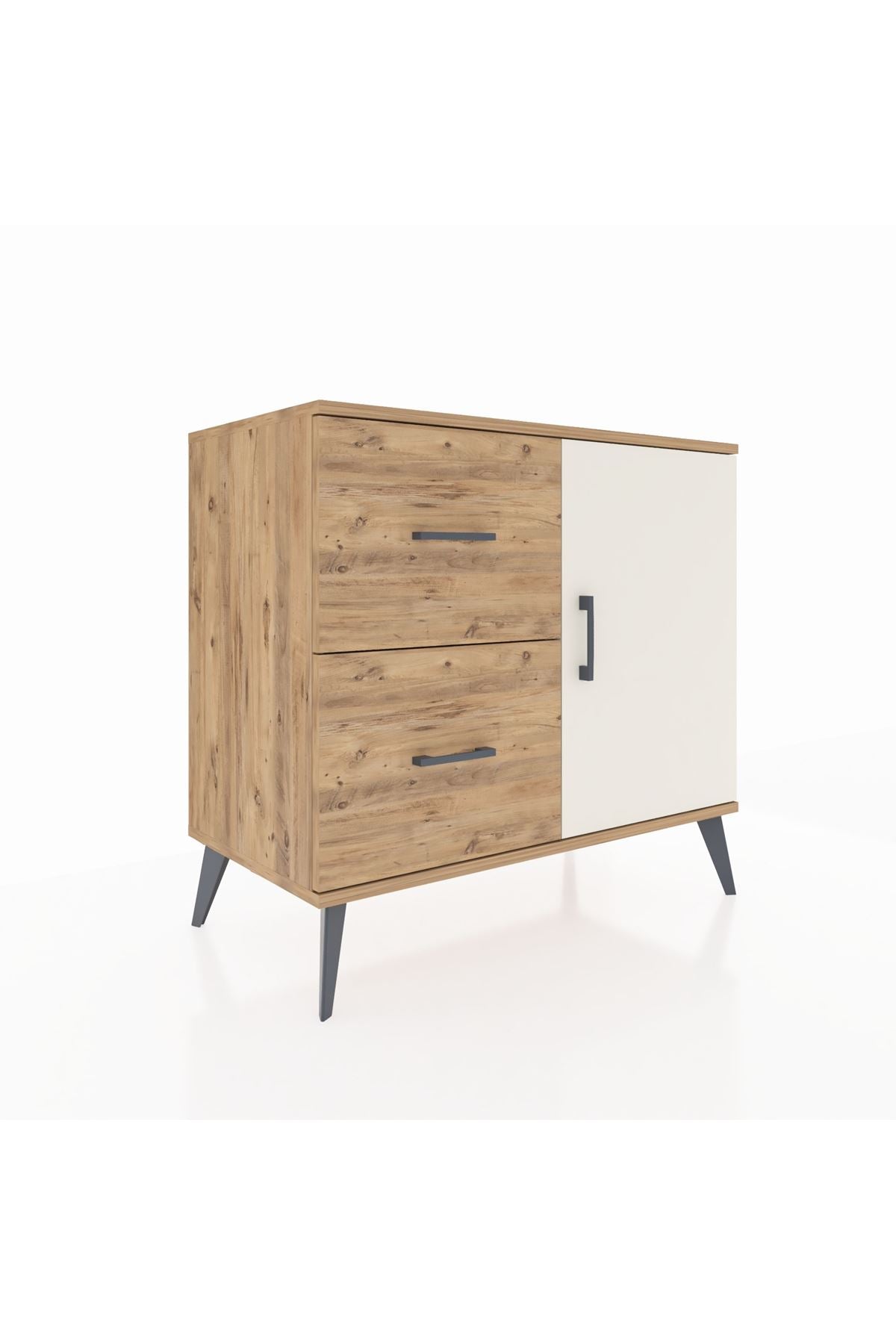 Hyperion Şifonyer Tek Raflı 2 Çekmeceli Tek Kapaklı  88x44x80 Çam-Aytaşı/Çam