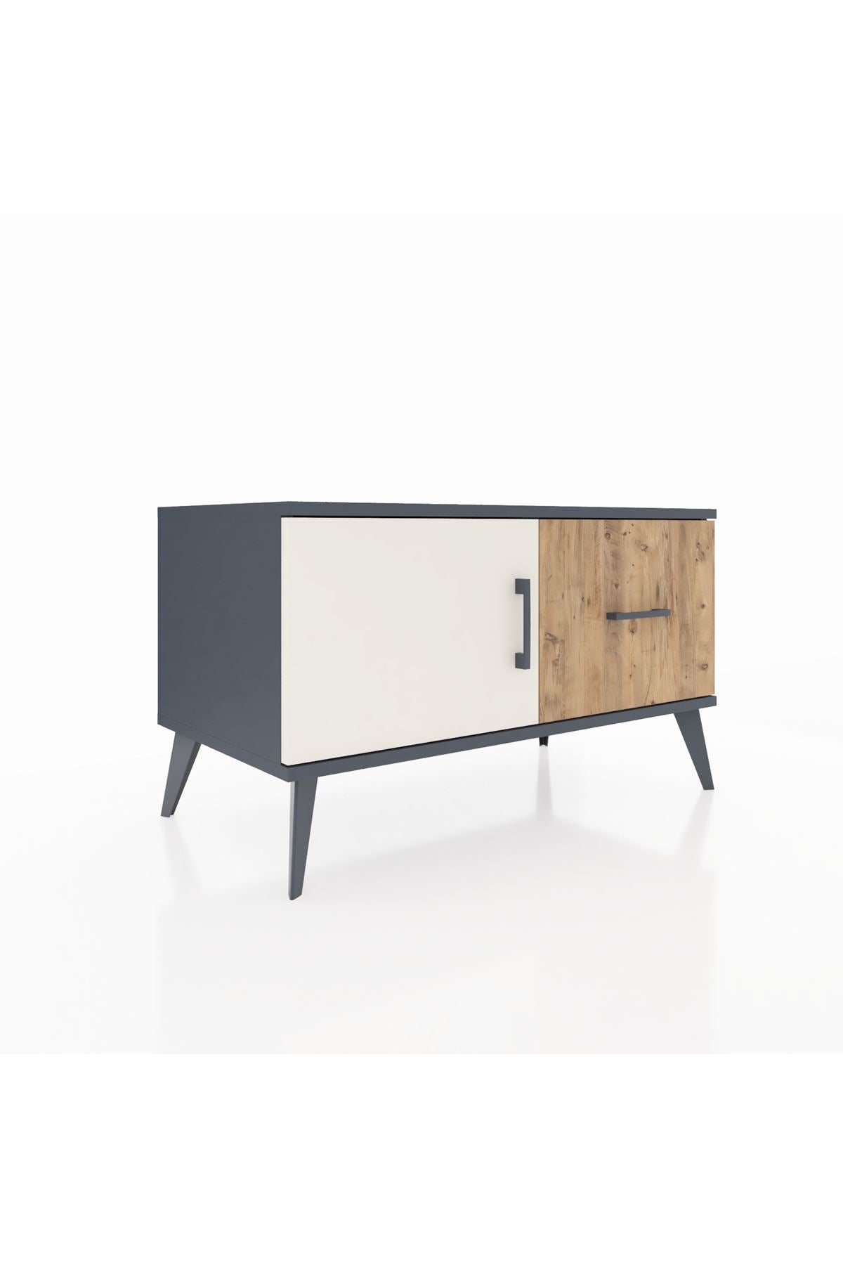 Hyperion Şifonyer Tek Raflı Tek Çekmeceli Tek Kapaklı  88x44x48 Antrasit-Aytaşı/Çam