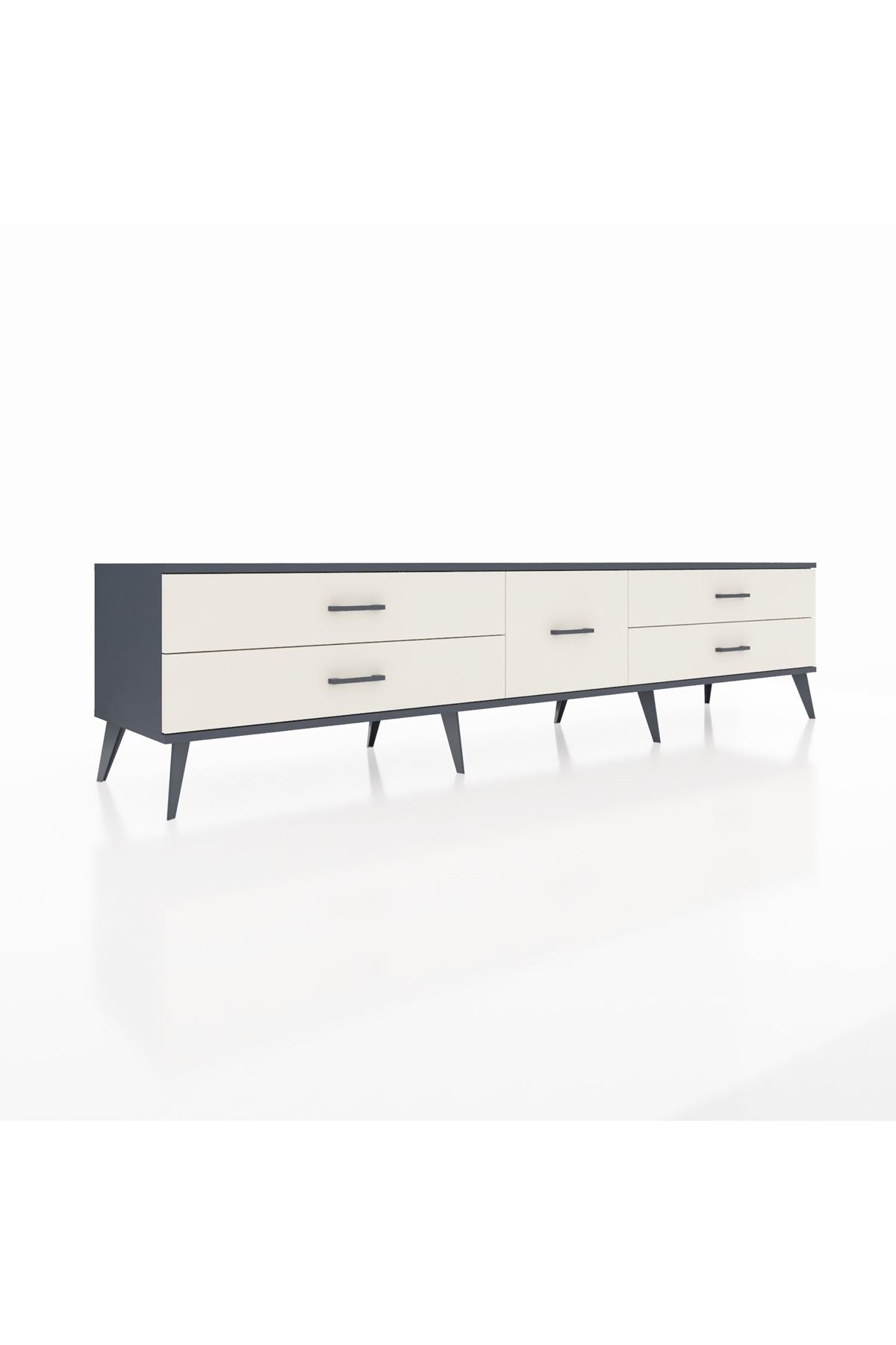 Hyperion TV Ünitesi 5 Çekmeceli  220x44x51 Antrasit-Çam/Aytaşı