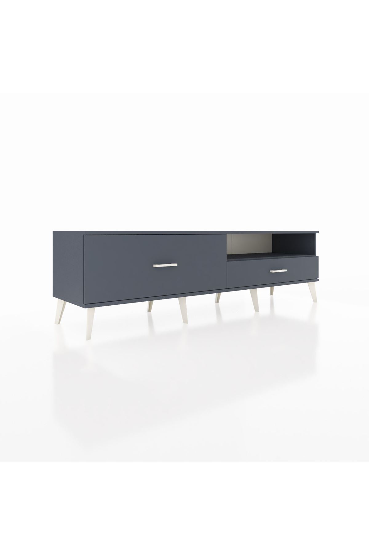 Hyperion TV Ünitesi Tek Raflı 2 Çekmeceli  176x44x51 Antrasit-Antrasit