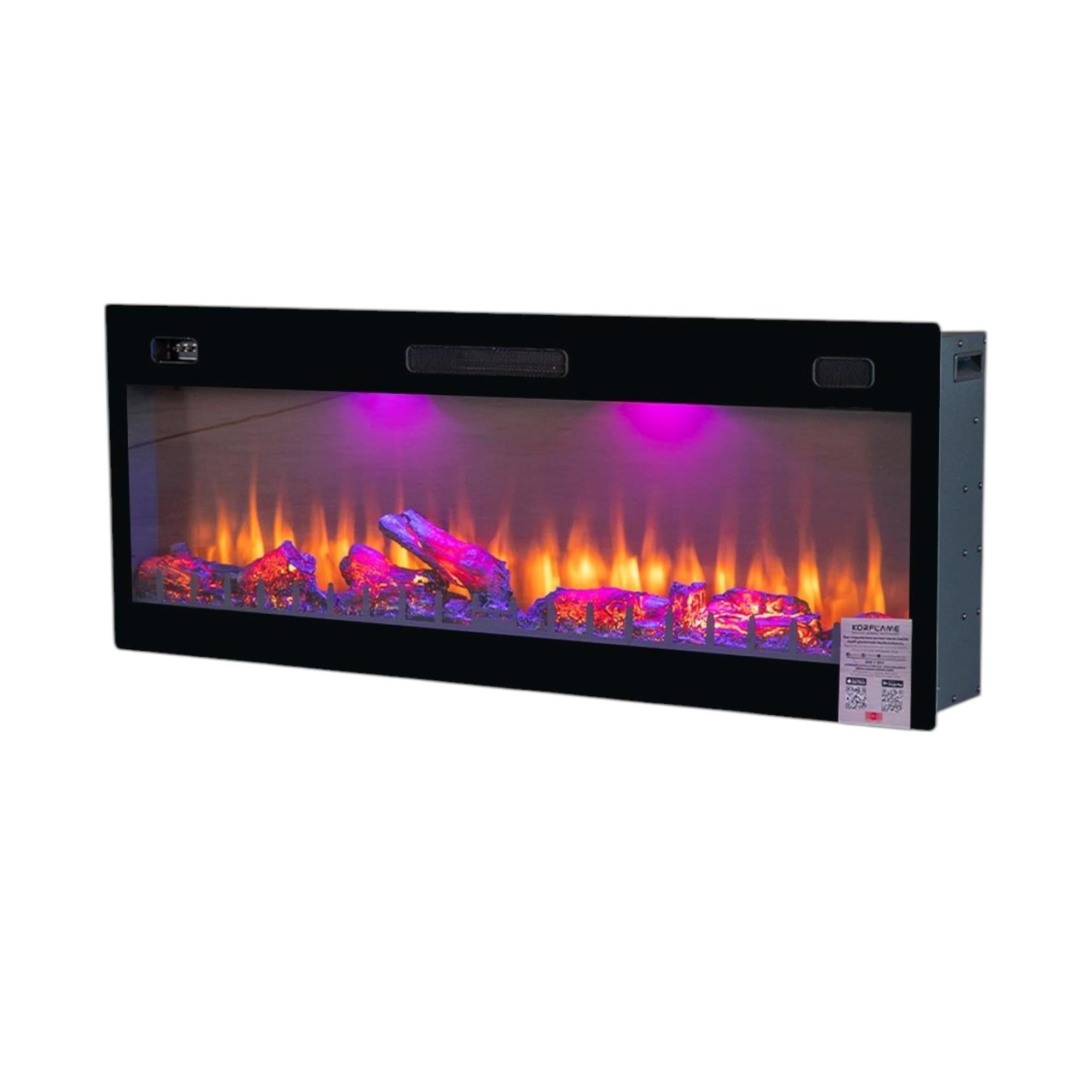 Isıtmalı Elektrikli Şömine | Korcam 130-S | 130x20x52 cm